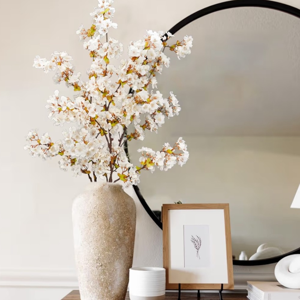 White Artificial Blossom Stem Bouquet - Home Accents